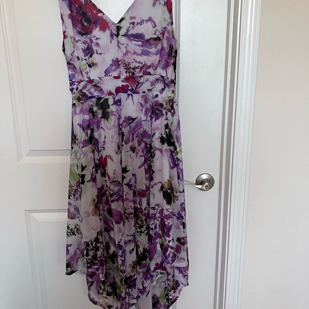 Simply Vera Vera Wang Purple Floral High Low Dress